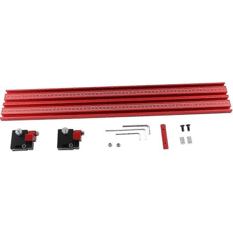 Guide de fraisage 1200mm en aluminium, rail parallèle coulissant avec butée, système de guidage pour défonceuse, ensemble de glissières T réglables 600mm, accessoire de menuiserie robuste (1/5)