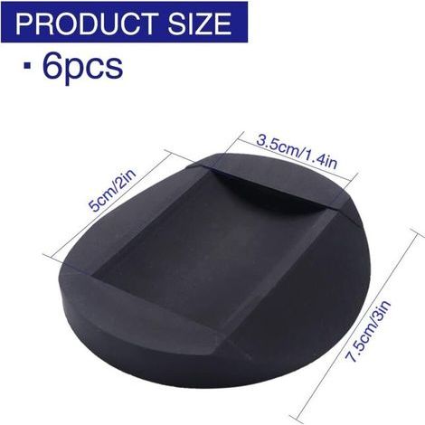 6 Pièces Patins Antidérapants en Caoutchouc, Meubles Castor Cups, Coussin de Pied de Chaise pour Tous Les Sols, Roues De Meubles, Noir (1/3)