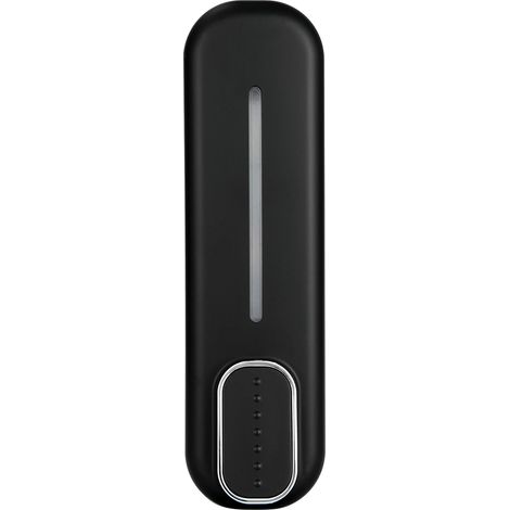 Dispensador de jabón manual de pared fabricado en ABS para gel de ducha y champú, 300 ml, negro, para hogar y hotel. (1/5)