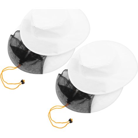 Chapeau D’apiculteur avec Filet 2 Pièces, Coton Polyester, Blanc  Voile Couvrant le Visage, Maille Légère et Portable, pour Activités Extérieures et Jardinage (1/5)