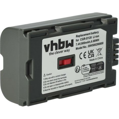 vhbw Akku Ersatz für Panasonic VW-VBD25 für Videokamera Camcorder (900 mAh, 7,2 V, Li-Ion) (1/5)