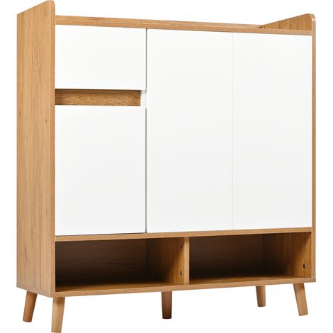 Meuble Chaussures/commode/buffet, Organisateur Réglable Pieds Bois Massif H99×b90×t35 Cm (1/5)