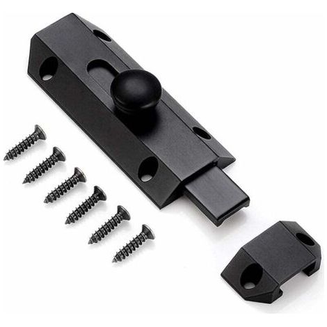 (Schwarz) 1 Sicherheits-Verriegelungsriegel mit Bolzen aus reinem, dickem Messing, hochbelastbarer Torriegel