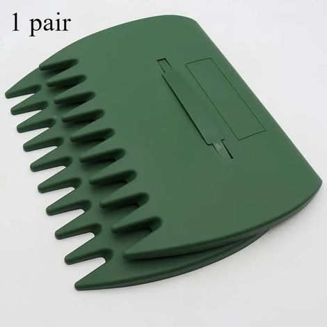 (vert) 1 paire de râteaux de jardin en plastique résistant pour ramasser les feuilles et nettoyer votre cour. (1/5)