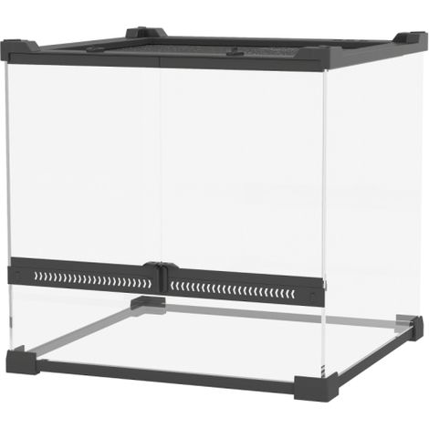 Terrario in vetro per rettili con base rialzata impermeabile e serratura a pulsante da campo. (1/5)