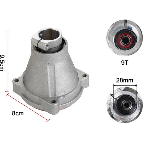 (28 mm 9T) Ensemble bloc de plaque de connexion pour tondeuse, remplace le carter de tambour d'embrayage, pièces pour tondeuses à gazon, débroussailleuses et outils électriques (1/5)