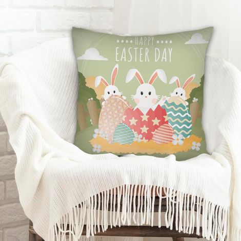 Housse de coussin carrée standard 45x45cm facile d'entretien pour mari femme (1/5)