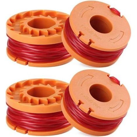 Pair Bobines pour Coupe-Bordures Worx WA0010 Replacement Trimmer Spool Line Bobine de Remplacement Fil 4 Pièces (1/5)