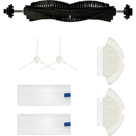 Set di 7 accessori per robot aspirapolvere Tefal Rowenta X-plorer Serie 75 RG7687: spazzola principale/2 spazzole laterali/2 panni/2 filtri (1/5)
