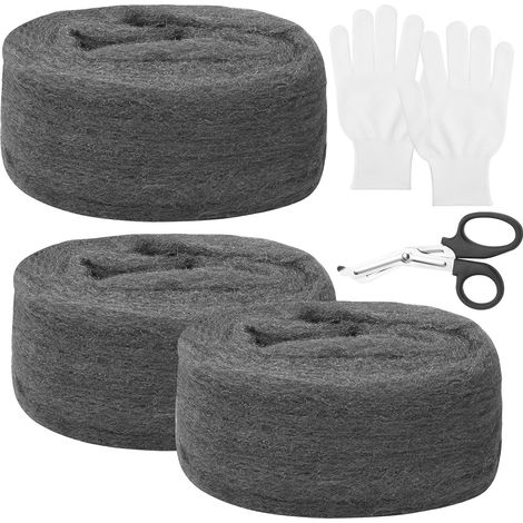3 rolls of steel wool against mice, 3 m steel wool 0000 fine (1/5)