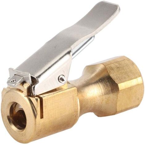 Adaptateur de Gonfleur de Pneu, Connecteur de Mandrin de Gonfleur de Pneu Adaptateur de Pompe à Air Rapide à Clipser pour Gonflage de Moto de Voiture. (1/4)
