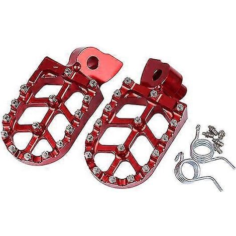 Fußrasten für Yamaha YZ, YZF, YZX, YZFX, WRF und Husqvarna TE, FE, FC 125, 250, 300, 350, 400, 450, 501, TC 65, 85, 125, FS450 EXC – Rot