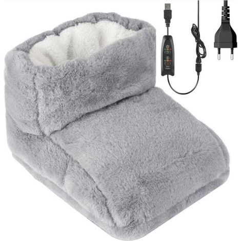 Electric Foot Warmer, Heated Blanket, Electric Foot Warmer with Washable Lining, Remote Control Heat Adjustment, 3 Heat Settings, Gray-RAPANDA (1/4)