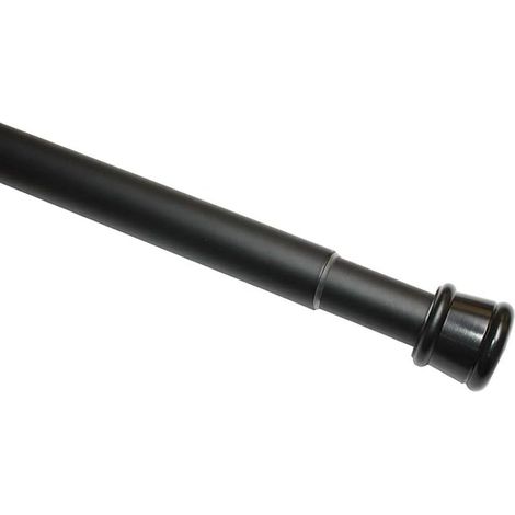 Gardinia Bastone per Tende, Asta in Metallo, Estensibile, Fissaggio Senza Trapano né Viti, Diametro 23/26 mm, Lunghezza 60-100 cm, Nero Opaco, Acciaio (1/5)