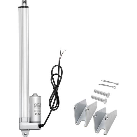 Mophorn Attuatore Lineare 12V, Impermeabile IP65 con Corsa di 304,8 mm, Capacità di Spinta 3000 N e Staffe di Montaggio per Applicazioni Solari e Macchinari Industriali (1/5)