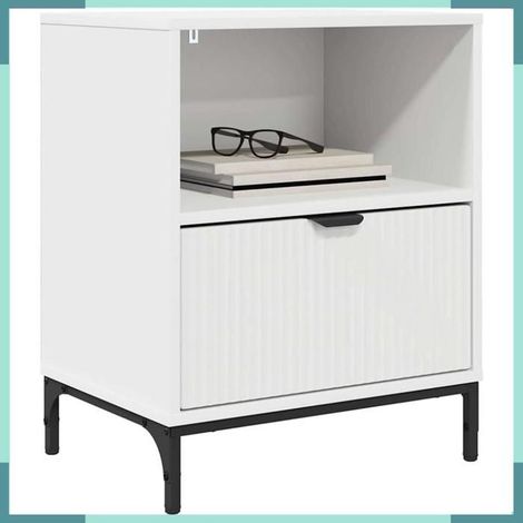 Table de chevet - 883474 - Blanc - Bois d'ingénierie - 49 x 36 x 61 cm (1/5)