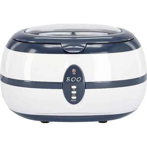 Ce nettoyeur à ultrasons de 40 kHz, équipé d'un support pour montre et d'un panier de nettoyage, peut être utilisé pour nettoyer bagues, bijoux, lunettes, etc. (1/5)