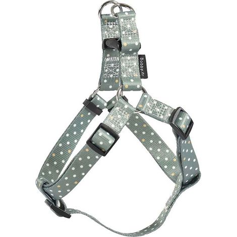 Pettorina verde 55-88×2,5 cm: Pettorina in nylon verde decorazioni a pois bianchi modello Pretty per cani