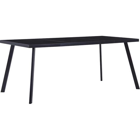vidaXL Mesa de comedor de vidrio templado negro 160x80x75 cm (1/5)