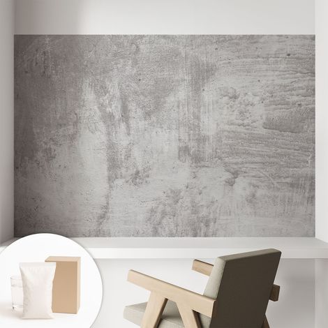 Papier peint intissé avec imprimé pour intérieur moderne application facile a motif - Colle incluse gratuite Béton brut 104x70 cm (1/5)