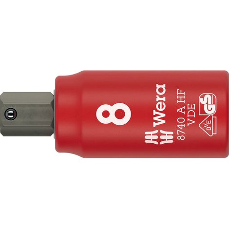 Vaso de punta 8740 A VDE HF 1/4 pulgada SW 8mm L.47mm WERA (1/5)
