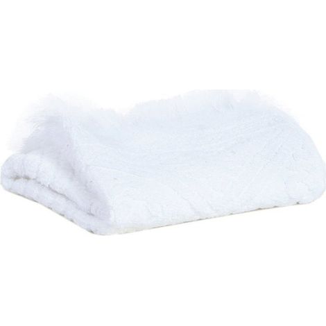 Drap de Bain en 100% Coton Jacquard Arabesque Serviette Séchage Rapide Couleur Neige - PANGIVO (1/5)