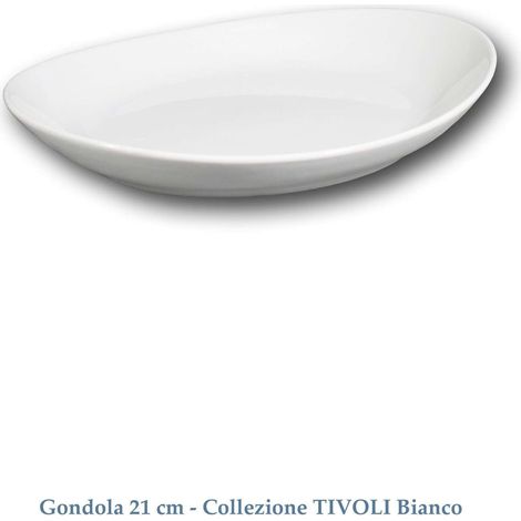 Piatto gondola piccola 21cm tivoli porcellana bianco saturnia