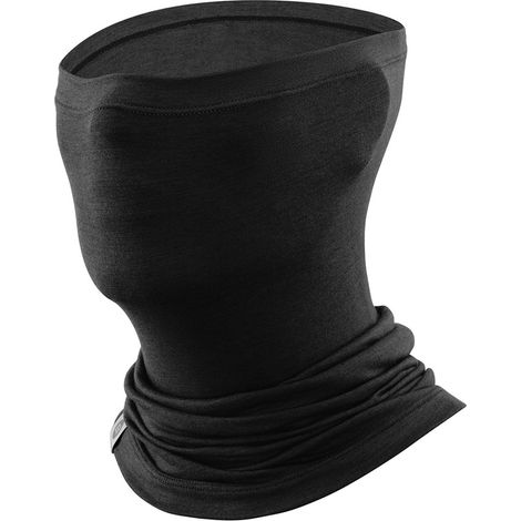 Calentador de cuello térmico deportivo de lana y fibra Tencel, talla única - negro (1/4)
