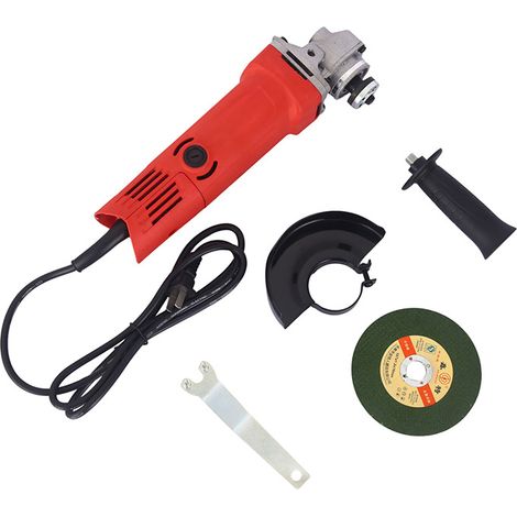 Meuleuse d'angle 125mm 1500W avec moteur cuivre et carter aluminium, kit complet avec garde, poignée et disque pour métal (1/4)