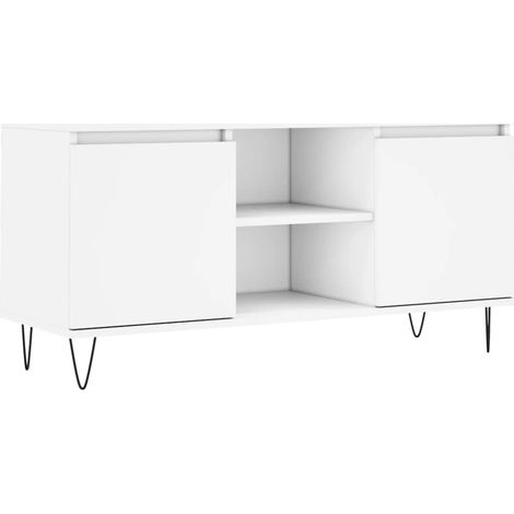 Mobile TV multimediale scaffale per televisione televisore buffet sala da pranzo soggiorno camera da letto 104 x 35 x 50 cm derivati del legno bianco 020025656