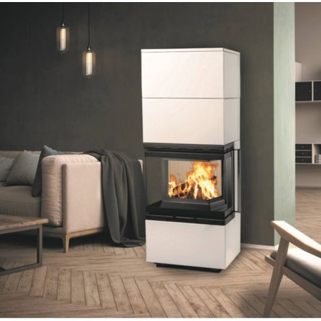 Inserto para chimenea 60 BU blanco 1+2 57x180 CM 4-6 kW