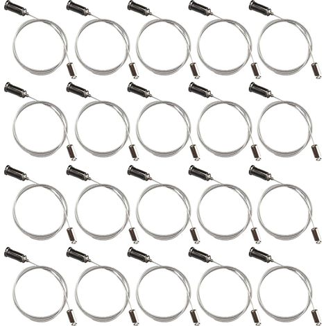 Hexagon Light Cable, Suspension Wire Rope, Pendant Light Hanging Kit, High Strength Iron Material, Ideal for Ceiling Mount Use, 39.37 Inches, Silver Color, 20 Pieces (1/5)