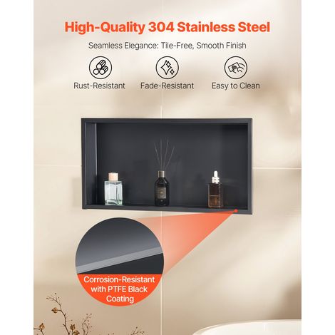 Niche Douche Encastrable - 10 - 2x33x63 - 5 cm Niche Murale Acier (1/5)