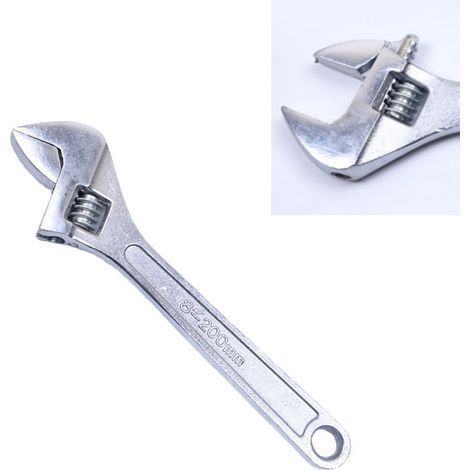 Clé à molette réglable de 250 mm (10 pouces) en acier à haute teneur en carbone, robuste et stable, avec revêtement chromé. (1/5)