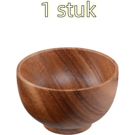 1 pieza - Bol - Bol de madera - Bol para sopa - Apto para niños y adultos - Bol para fideos instantáneos - Madera - 12 cm  7 cm - Color madera (1/5)