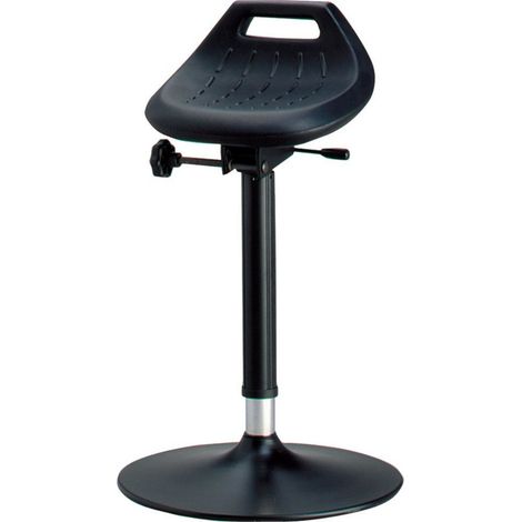 interstuhl tabouret assis-debout mousse intégrale réglage hauteur d'assise 650 - 850 mm tube acier anthracite socle rond BIMOS - 9454-2000 (1/5)