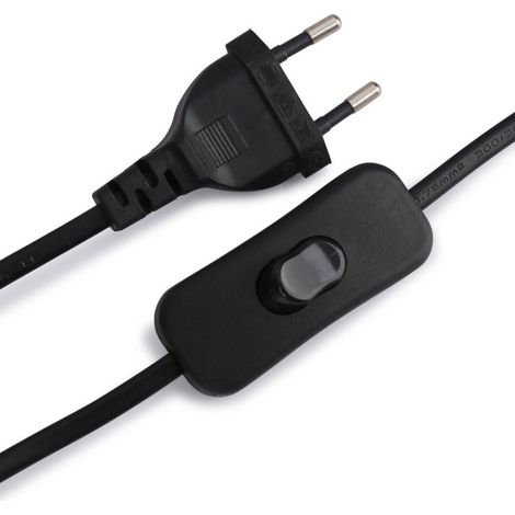 Câble d'alimentation LED avec interrupteur, prise européenne 130 cm