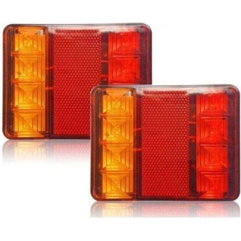 Éclairage et réflecteurs pour remorque, 2 Pièces 12 V LED Feux Arriere, Feux Arrières Multifonctionnel pour Tracteur Camion Remorque