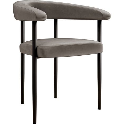Silla Jackson 110, Negro + Magic Velvet 2209, 73x61x56cm, Tapiz, Metálico, Madera