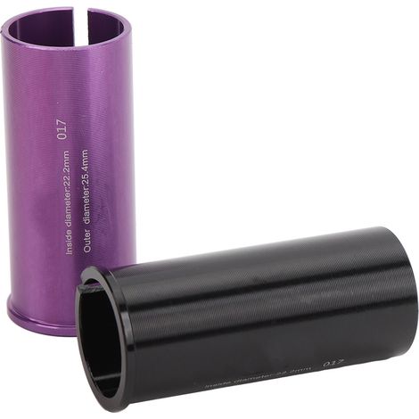 Lot de 2 réducteurs de tige de selle en alliage d'aluminium, adaptateurs pour tube à diamètre variable, pour VTT et vélo de route (22,2-25,4 mm). (1/5)