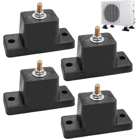 4 Support Anti dérapant en Caoutchouc pour Climatisation,Pieds Anti vibrations pour Climatisation,Coussin de Choc pour Climatisation,Pied Antichoc (1/5)