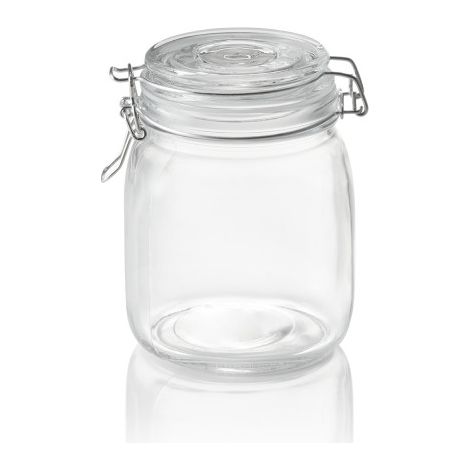 Bocal à fermeture mécanique 1 ltr Ø 9 cm H 15 cm verre inox silicone - Was Germany (1/2)