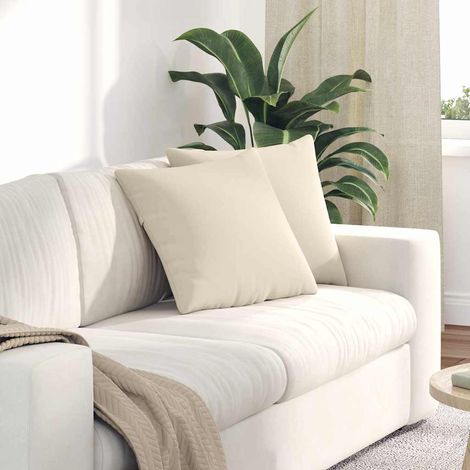 Sofakissen 2 Stück Beige 45 x 45 cm Stoff