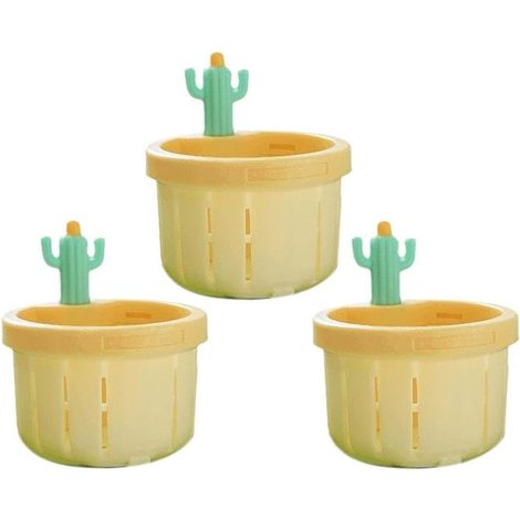 Lot de 3 crépines d'égout en forme de cactus, poubelle automatique, collecteur de déchets de cuisine, Gu (1/5)