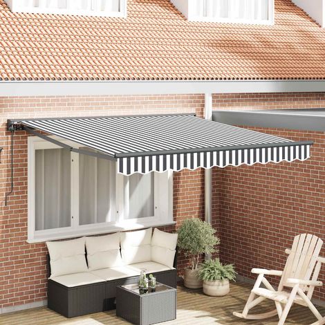 Toldo Retráctil Manual Antracita y 300x250 cm tela