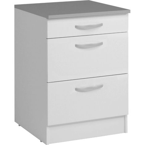 Módulo Inferior Cocina EKO 3 cajones Blanco Mate 60x60 cm (1/5)