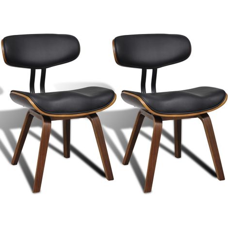 Juego de 2 sillas cocina comedor diseño moderno y sencillo madera curvada y sintética CDS020271 (1/5)