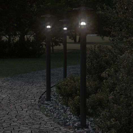vidaXL Lampadaire d'extérieur noir 100 cm acier inoxydable (1/5)