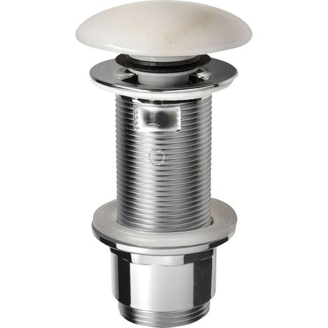 Sapho Blok - Piletta per lavabo chiudibile, Click Clack, marmo bianco 2401-921 (1/4)