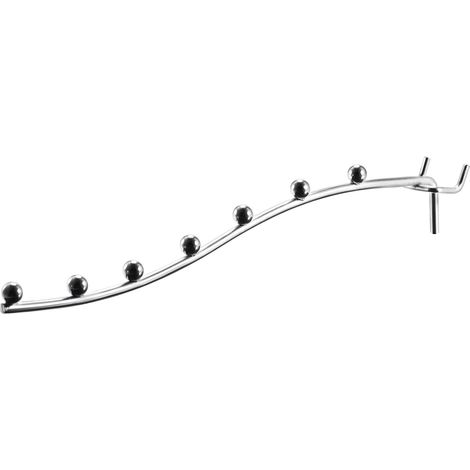 Étagères à crochets pour panneau perforé 5 pièces, 25 cm, argentées, compatibles avec les trous de 6